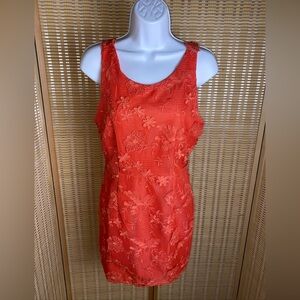 🔶Romeo & Juliet Couture Coral Overlay Lace Dress Size Medium NWT